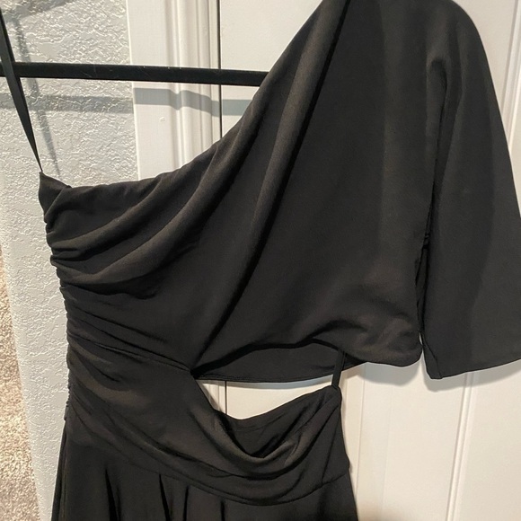 Ronny Kobo One Shoulder Cut Out Mini Dress Black Size medium - Picture 2 of 6